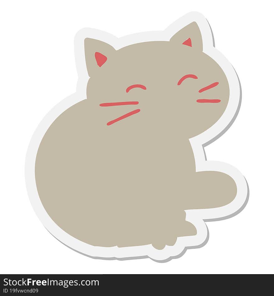 cat sitting sticker