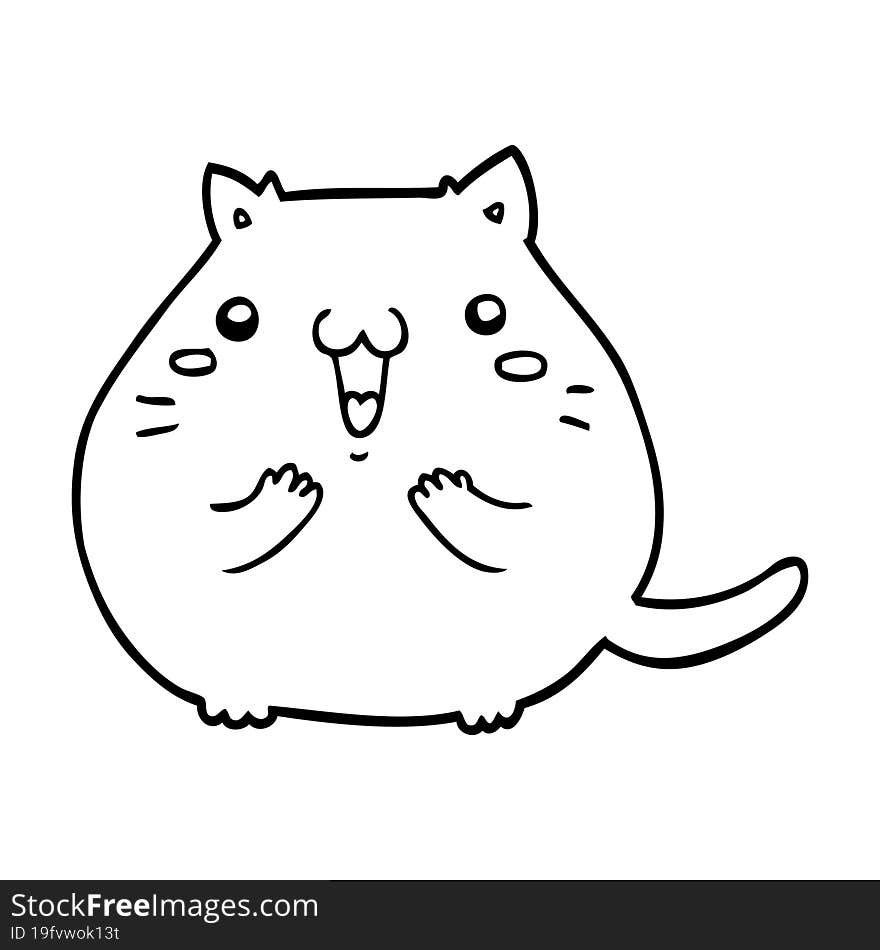 happy cartoon cat