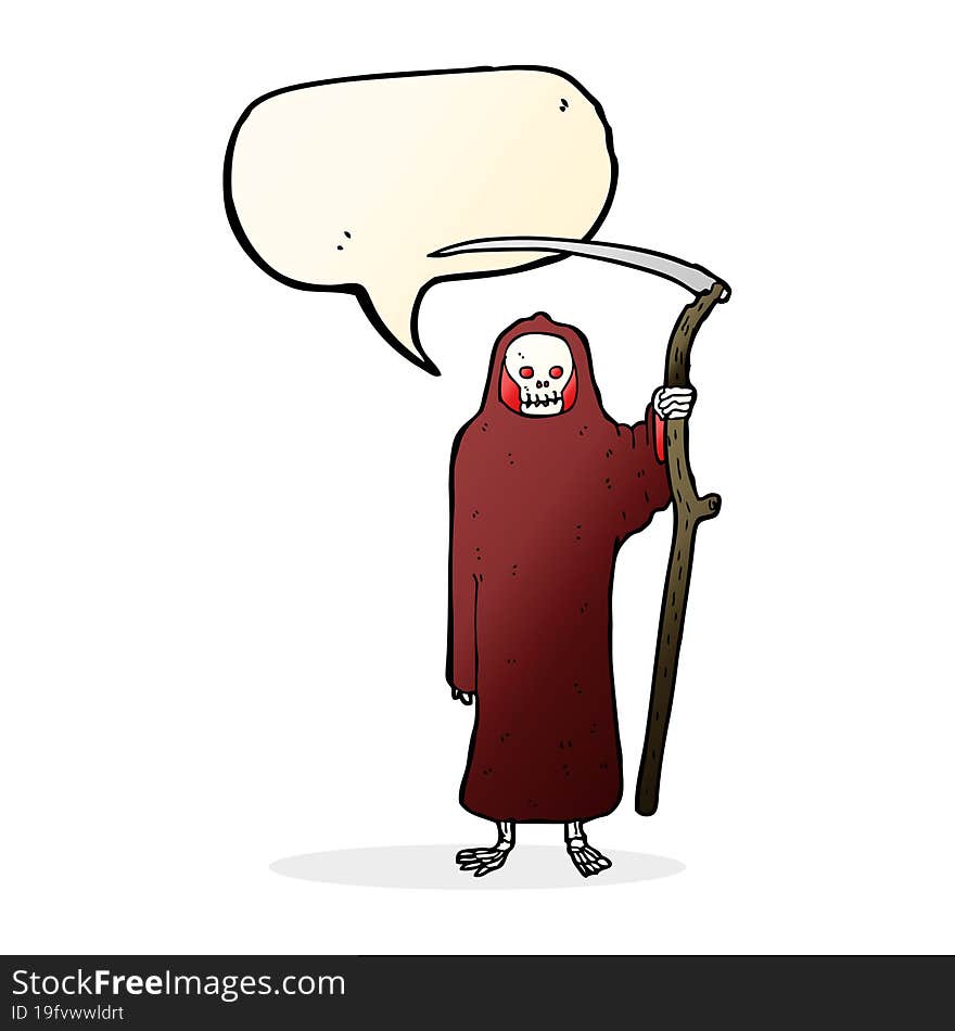 death cartoon with speech bubble