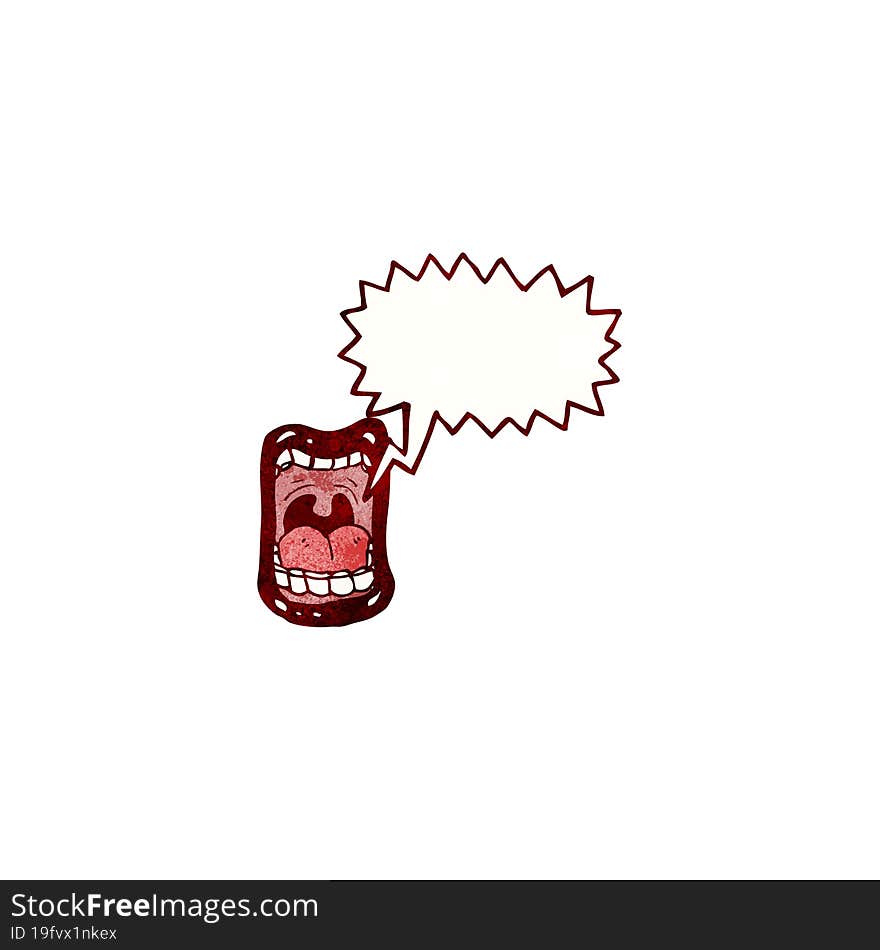 cartoon shouting mouth symbol