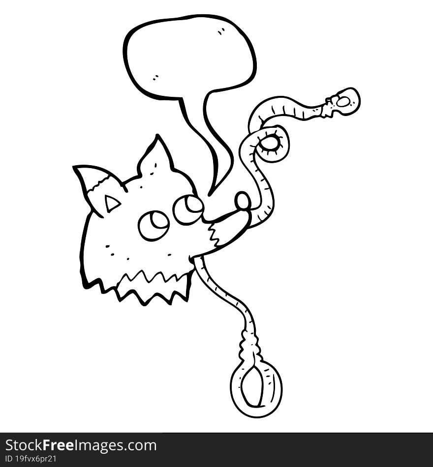 speech bubble cartoon dog with leash