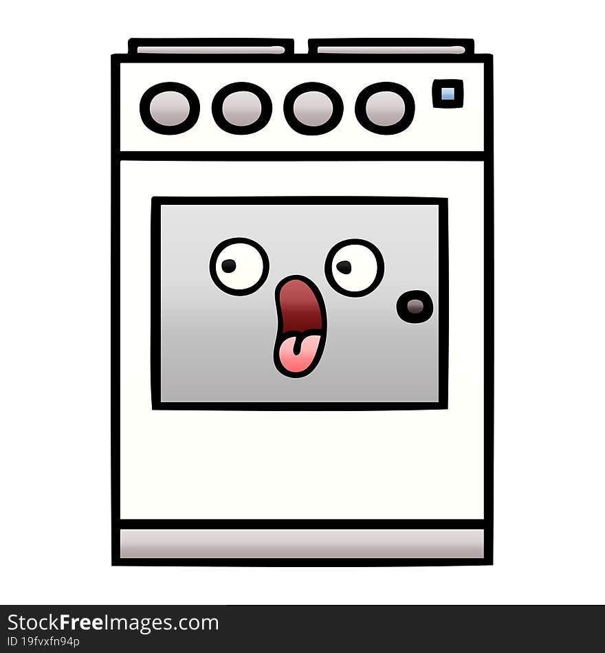 Gradient Shaded Cartoon Kitchen Oven