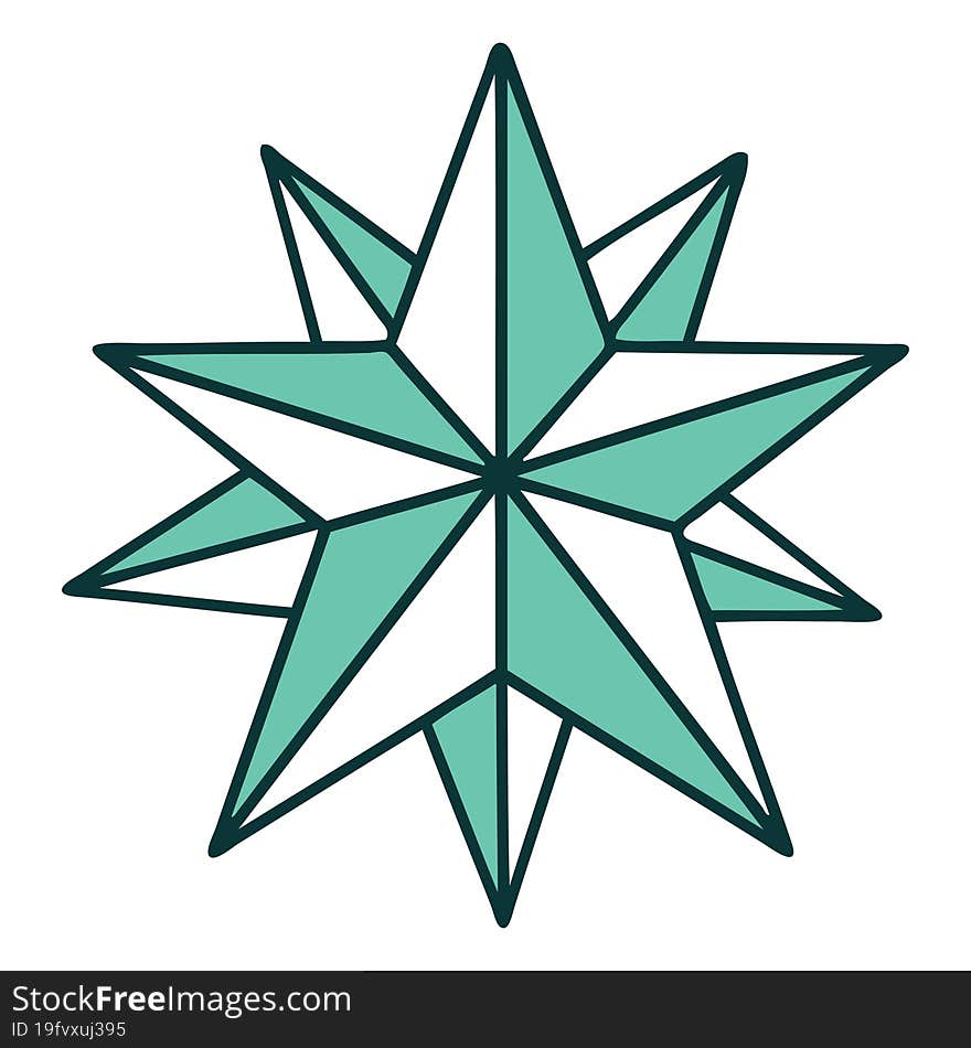 iconic tattoo style image of a star. iconic tattoo style image of a star