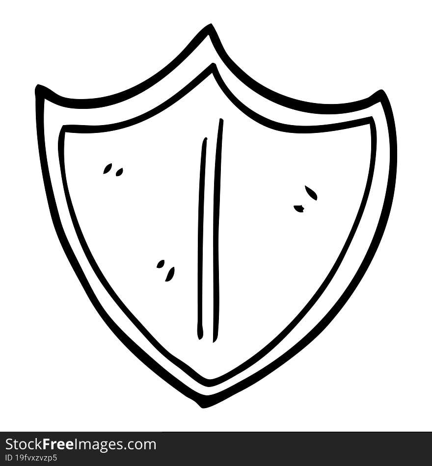 line drawing cartoon old shield