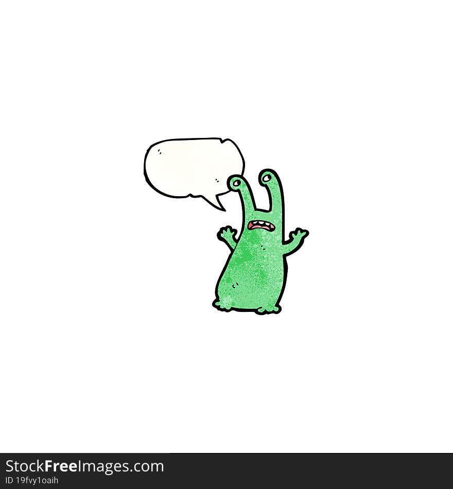 cartoon alien slug monster