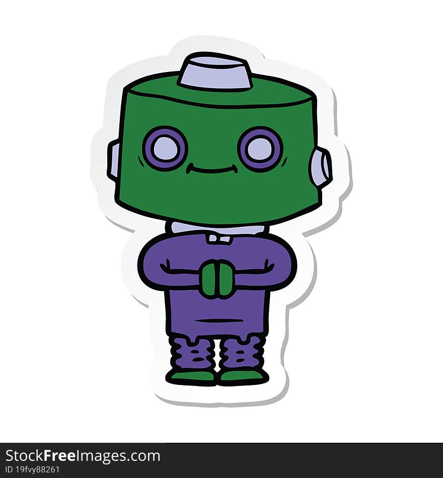 sticker of a cartoon robot