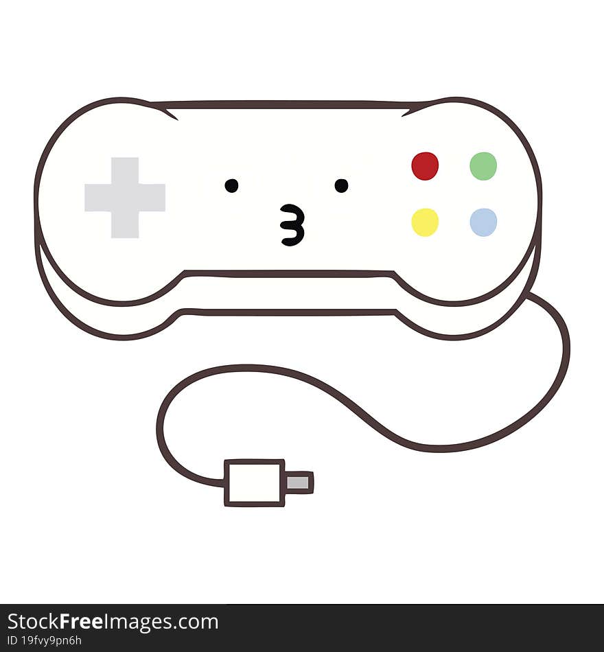 Flat Color Retro Cartoon Game Controller