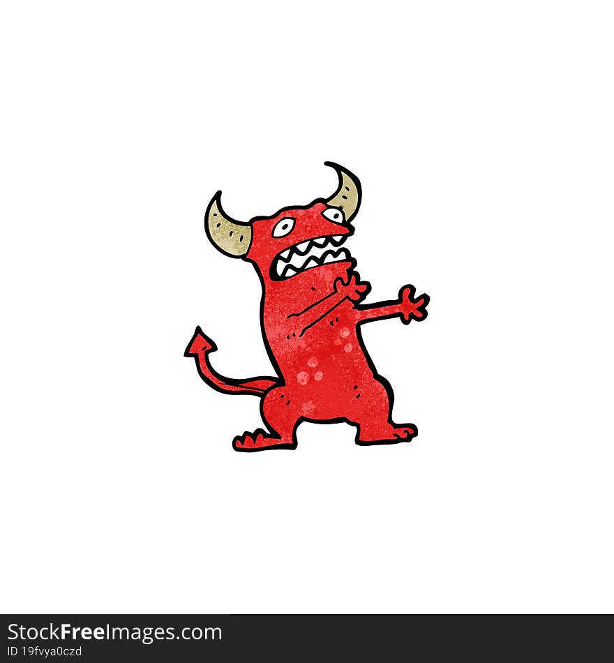 cartoon frightened little devil