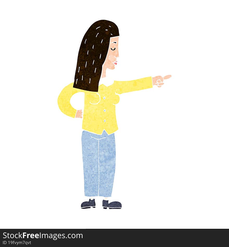 cartoon woman pointing