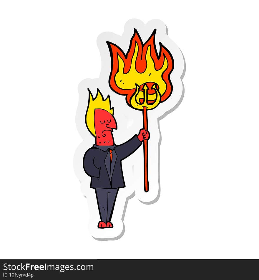 sticker of a cartoon devil