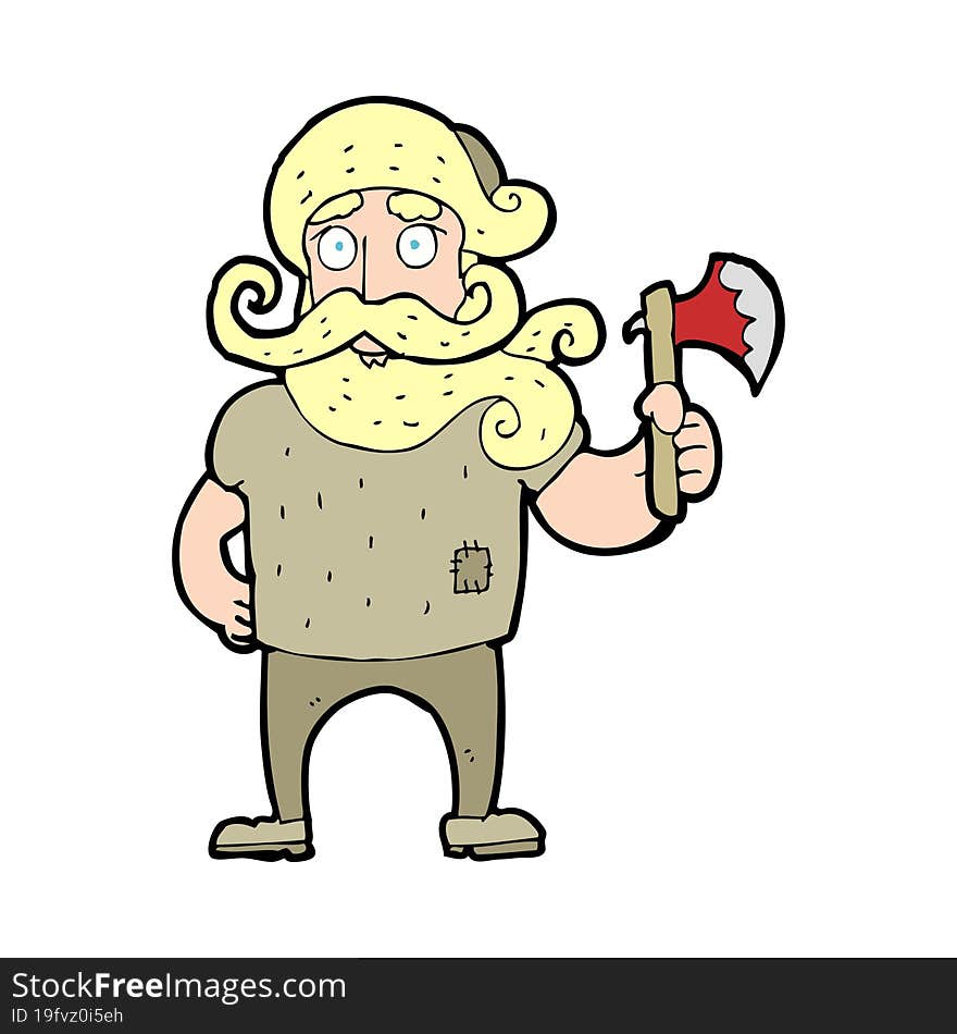 cartoon lumberjack with axe