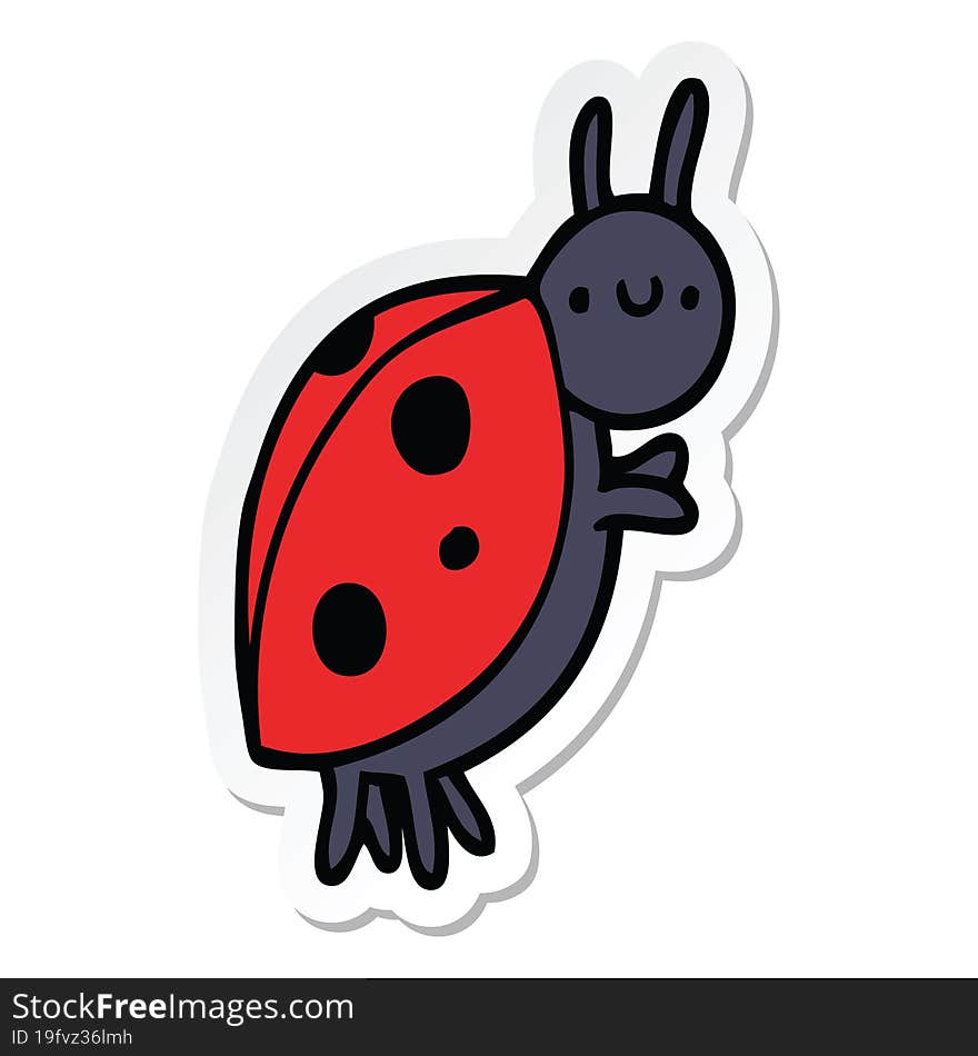 sticker of a cartoon ladybug