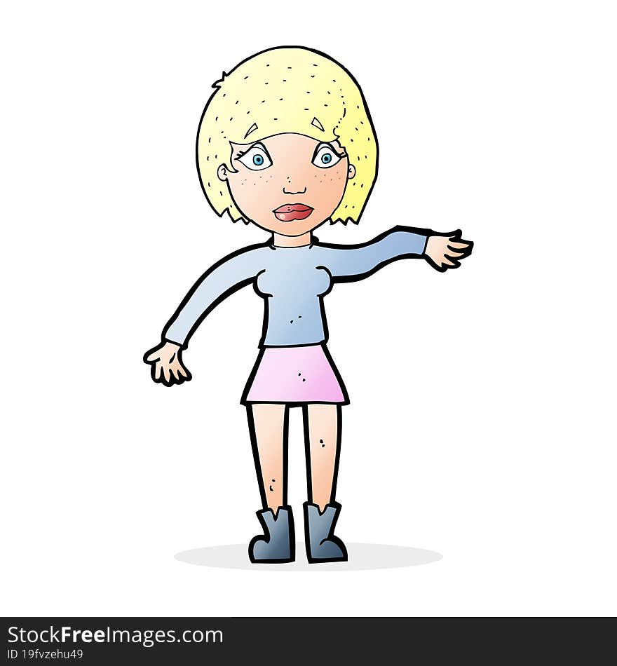 cartoon surprised woman