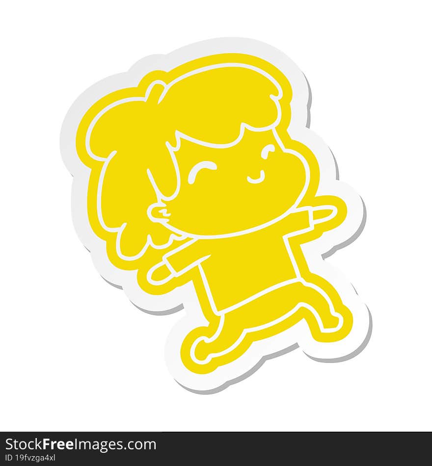 Cartoon Sticker Kawaii Boy With Stubble