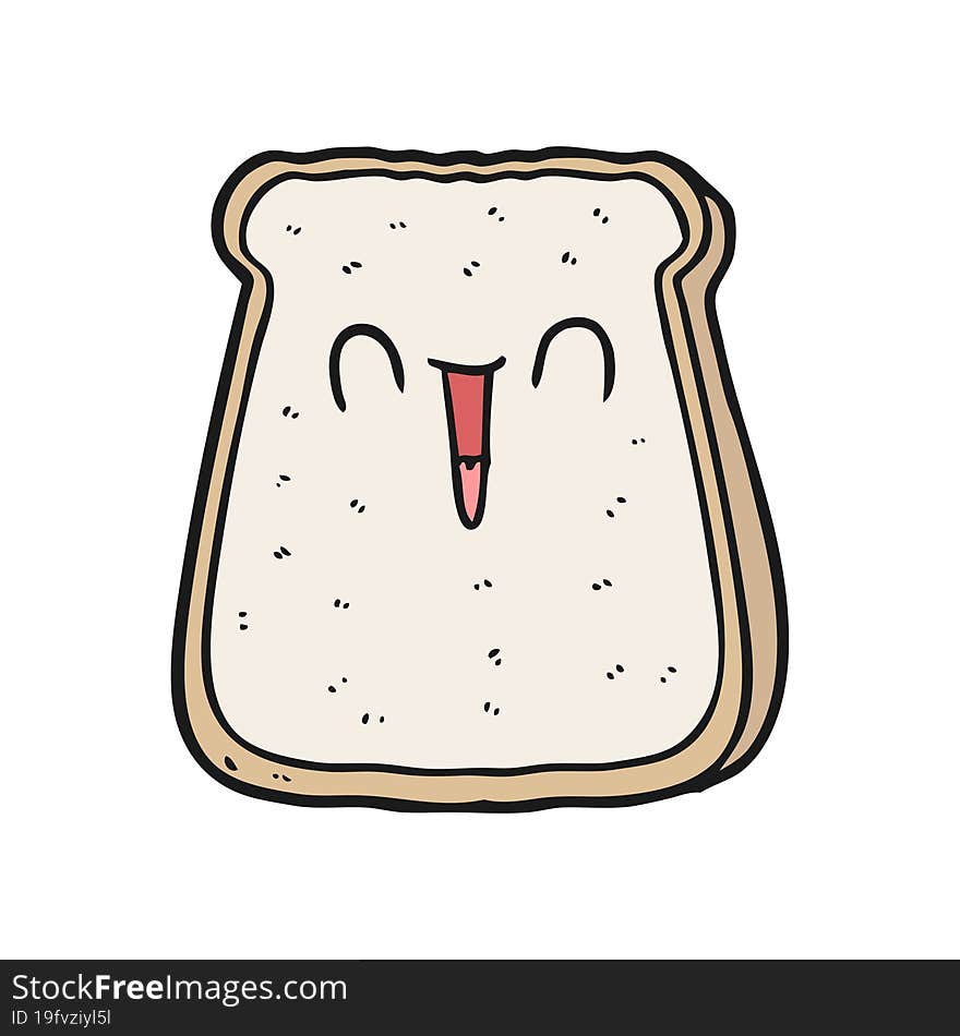 cartoon slice of bread. cartoon slice of bread