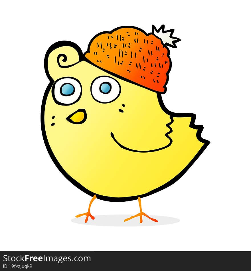 cartoon bird wearing hat