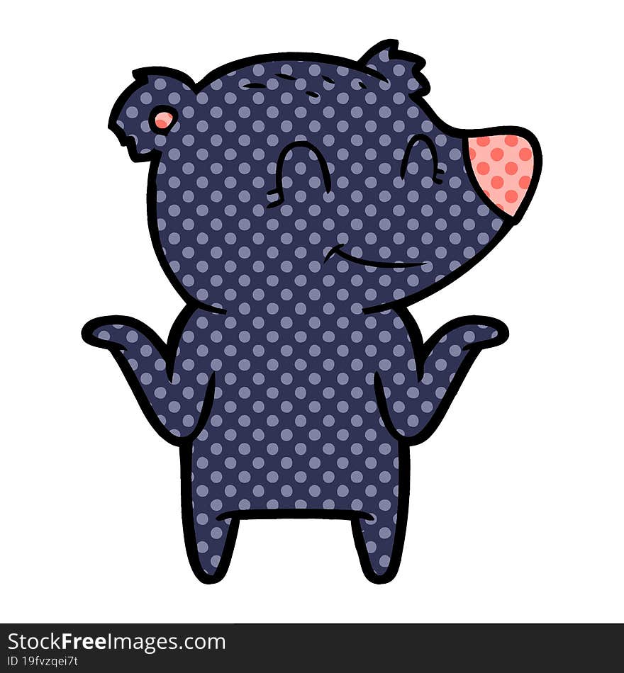 smiling bear shrugging shoulders. smiling bear shrugging shoulders