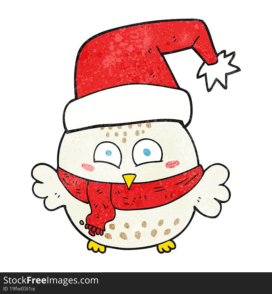 textured cartoon cute christmas owl