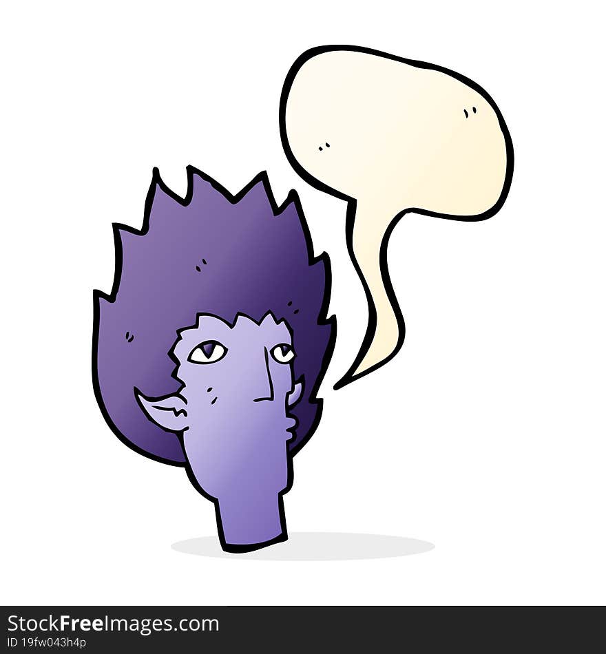 Cartoon Vampire Face With Speech Bubble