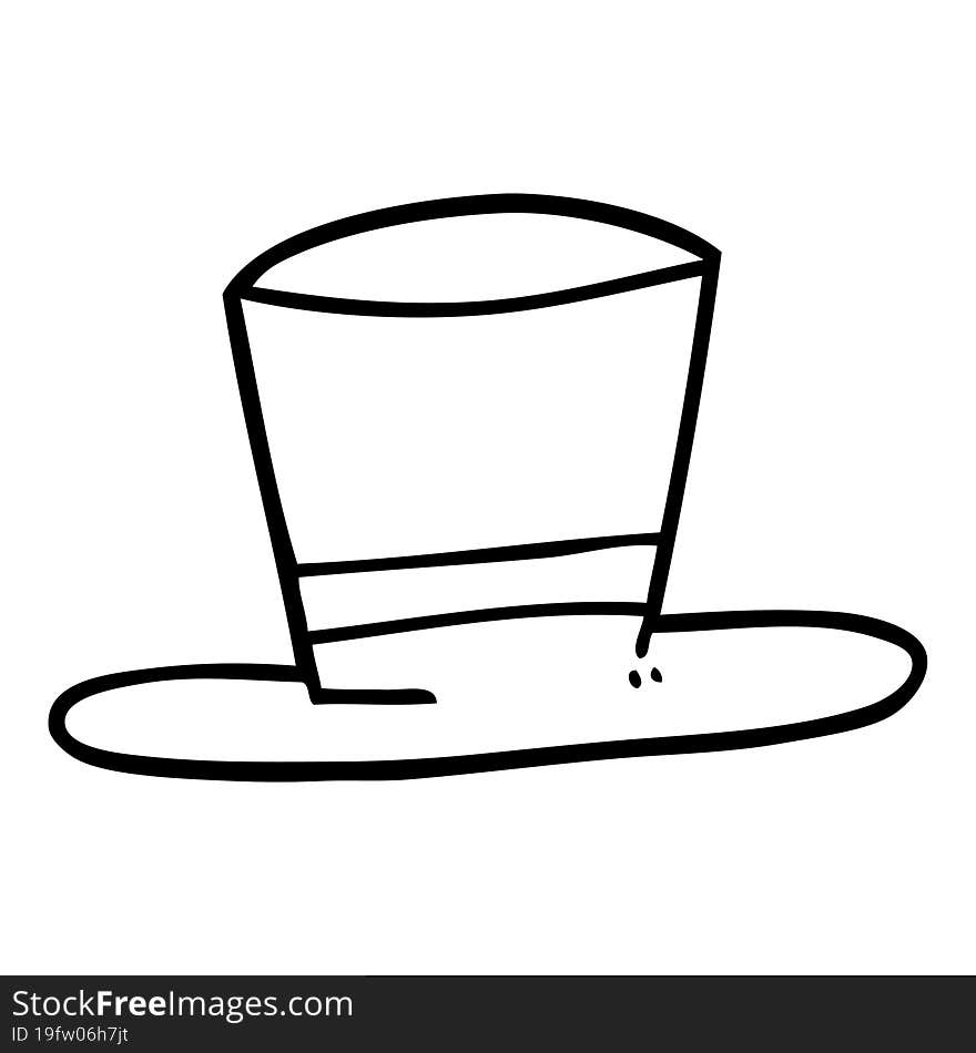 Line Drawing Cartoon Top Hat