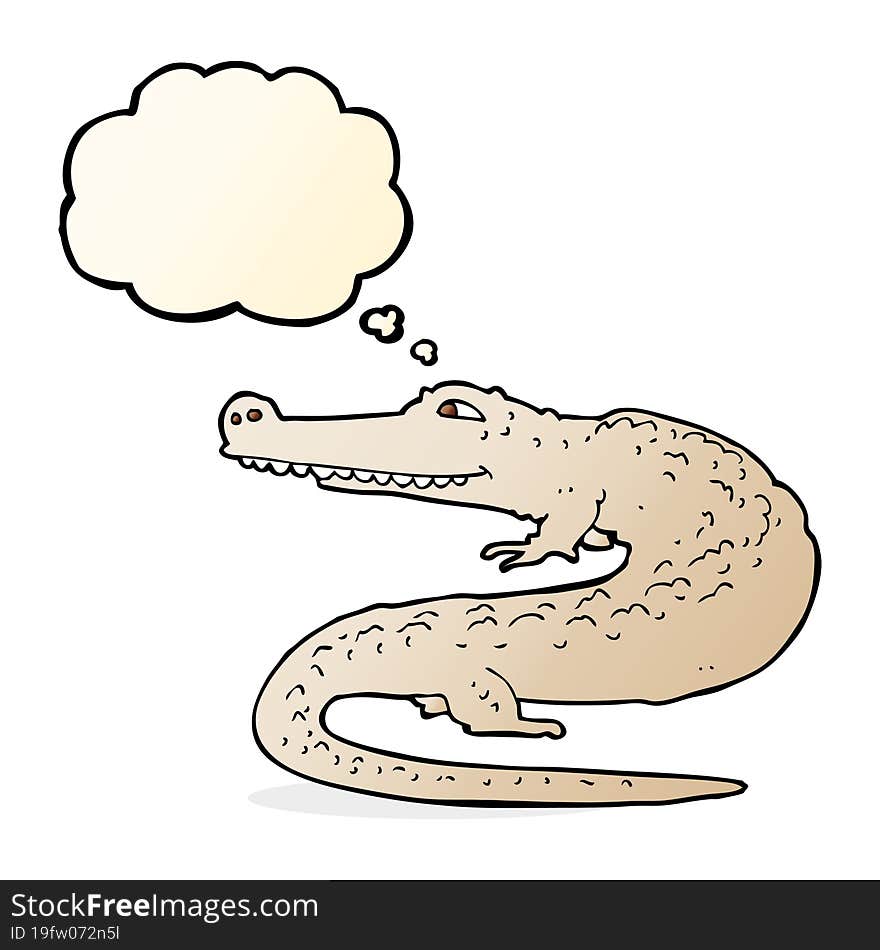 Cartoon Alligator With Thought Bubble