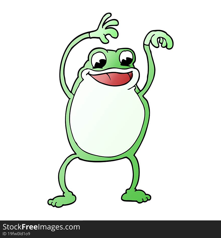 cartoon doodle frog