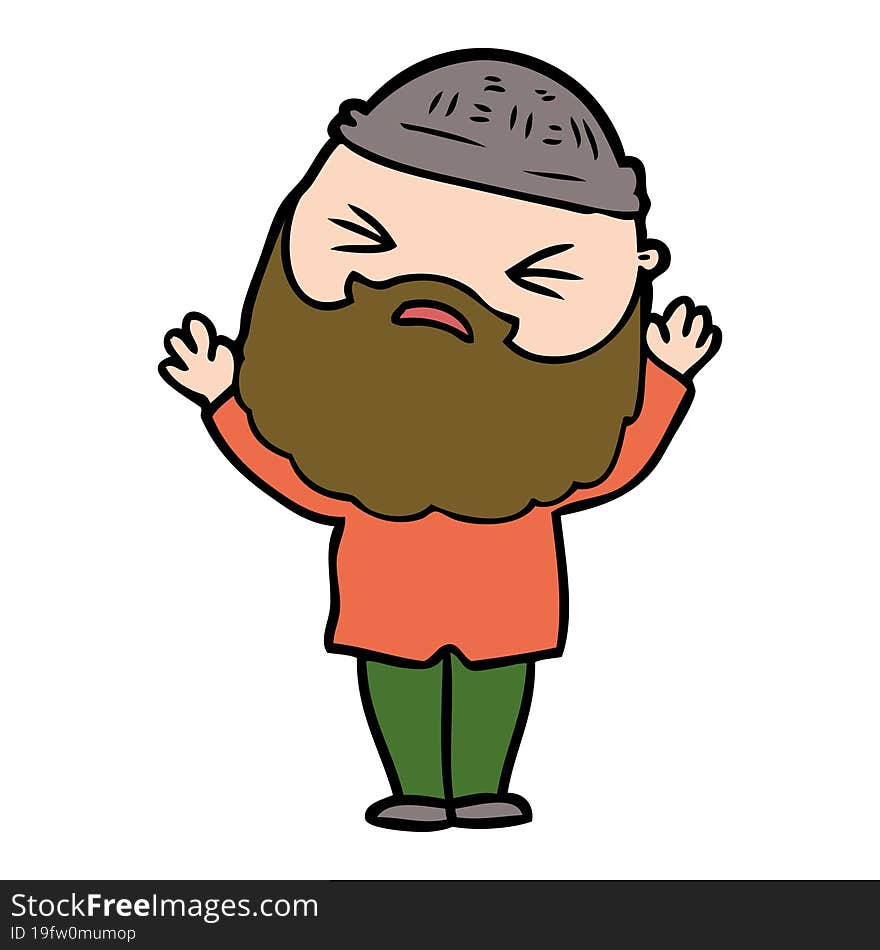 cartoon man with beard. cartoon man with beard