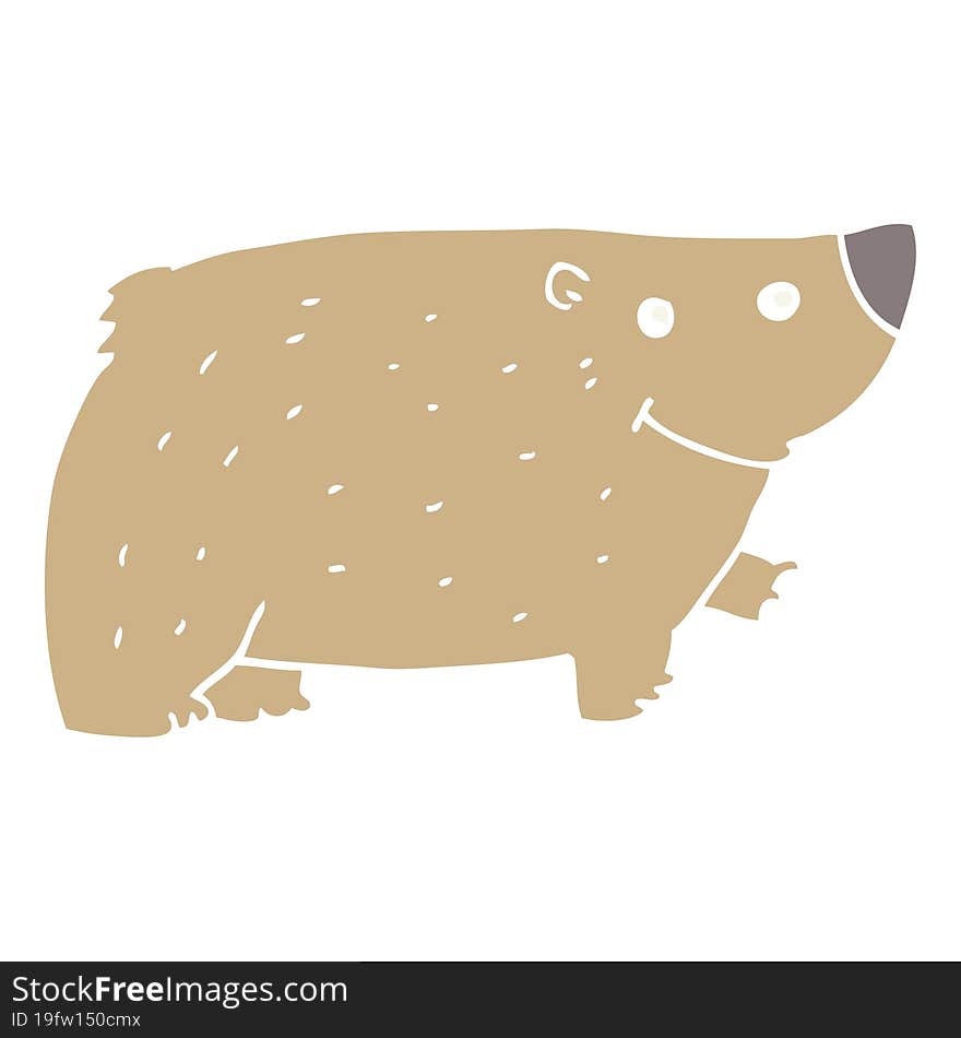 flat color style cartoon bear