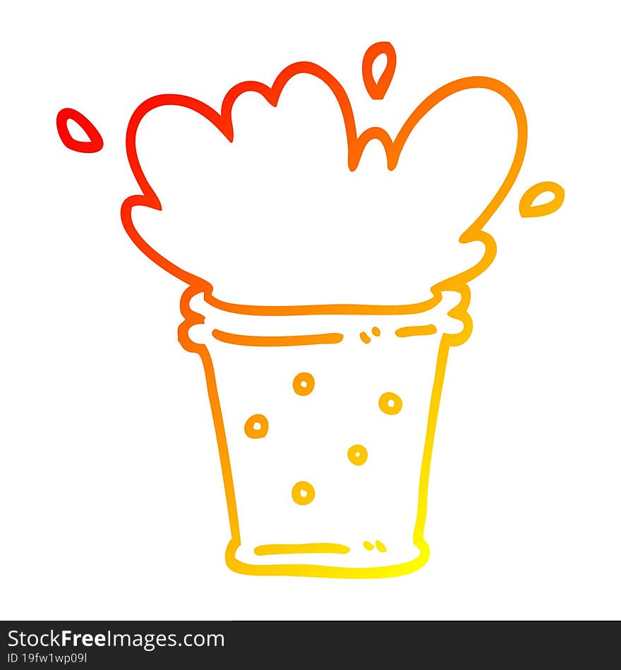 Warm Gradient Line Drawing Cartoon Fizzy Drink