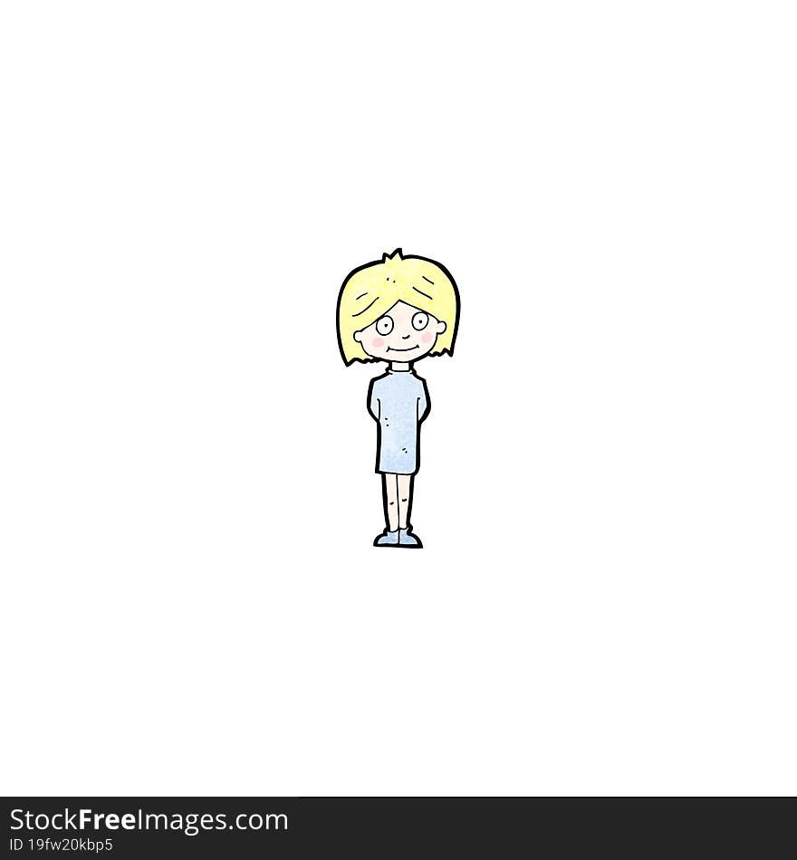 cartoon happy blond girl