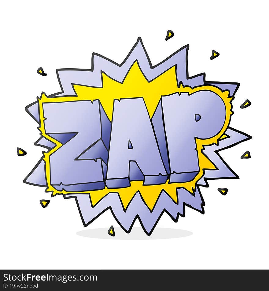 happy freehand cartoon zap explosion sign