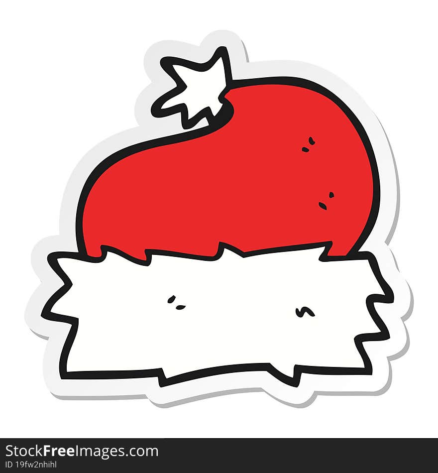 sticker of a cartoon christmas hat