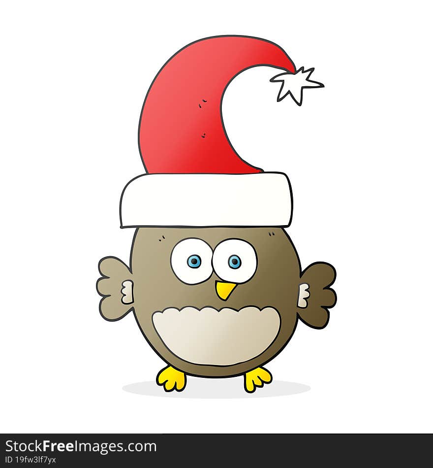 Cartoon Little Christmas Owl