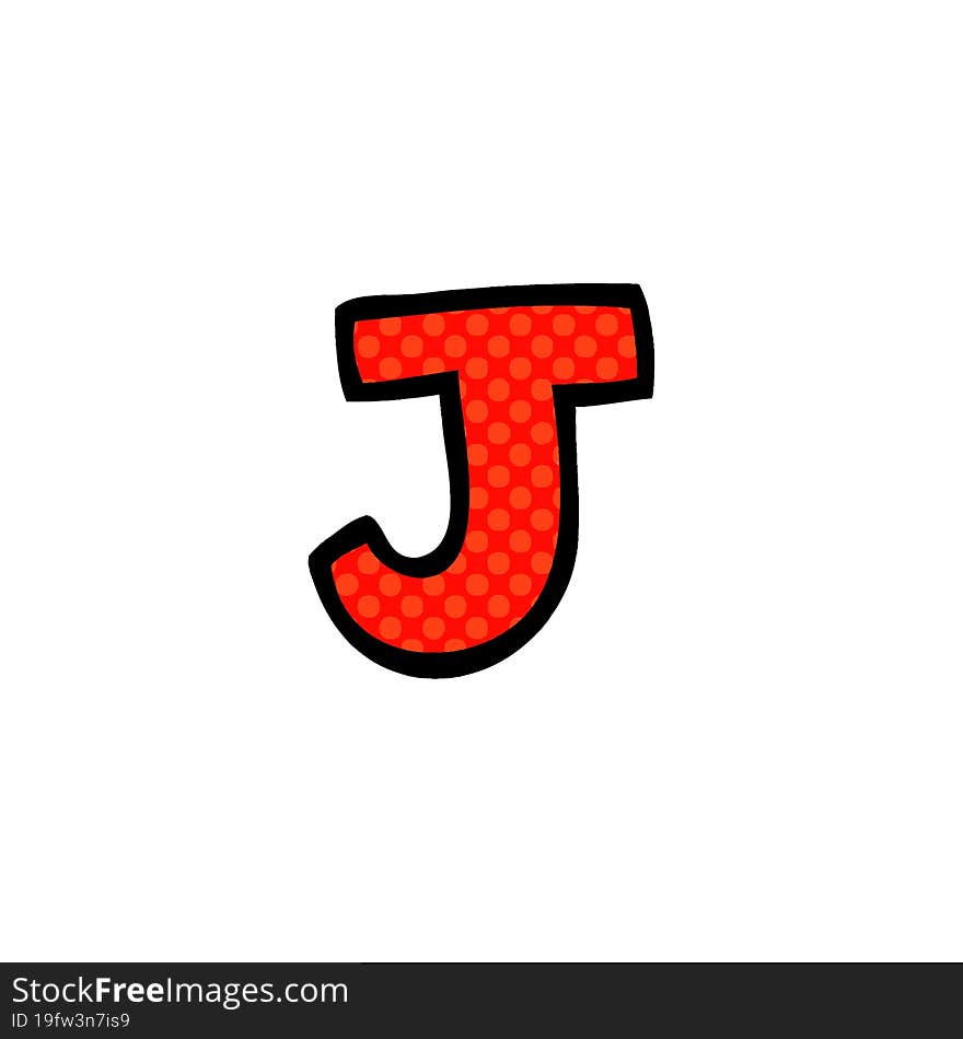 cartoon doodle letter j