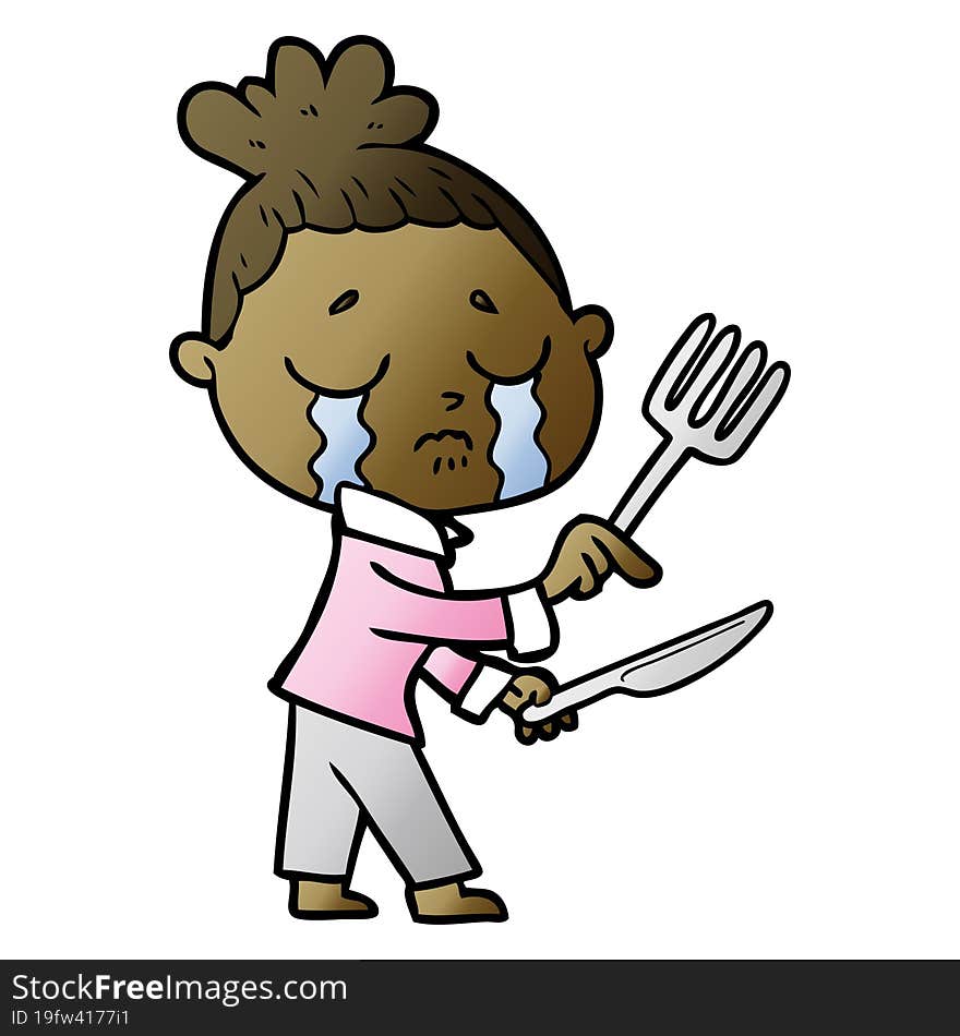 cartoon crying hungry woman pointing. cartoon crying hungry woman pointing