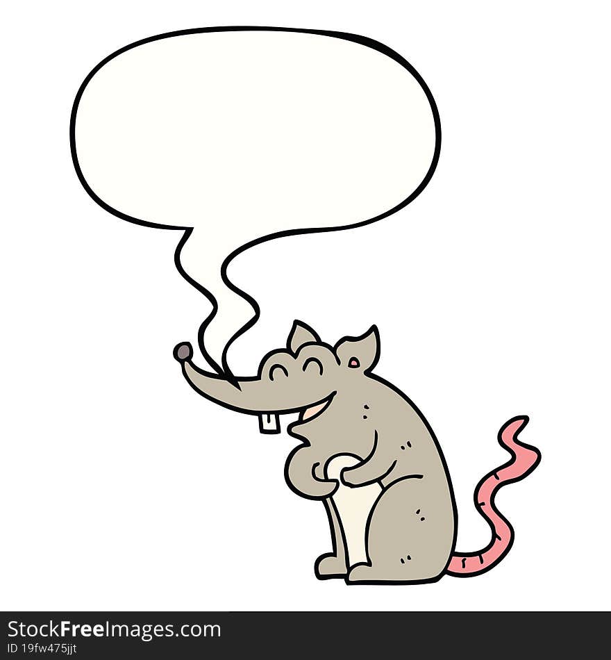 cartoon rat and speech bubble