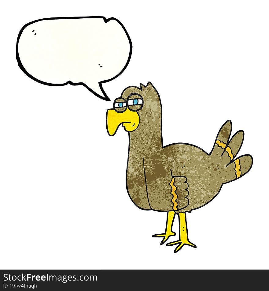 Speech Bubble Textured Cartoon Bird