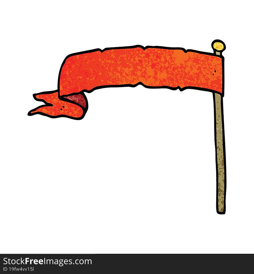 cartoon doodle waving flag