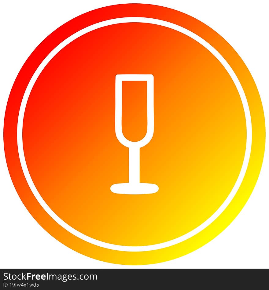 champagne flute circular in hot gradient spectrum