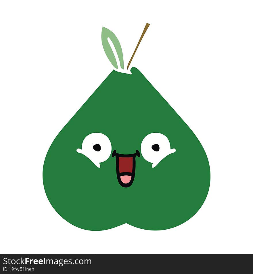 Flat Color Retro Cartoon Pear