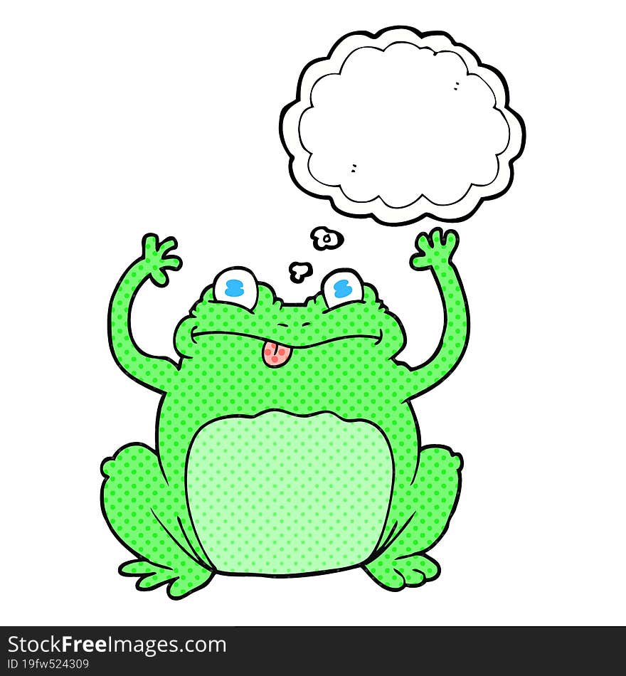 freehand drawn thought bubble cartoon funny frog