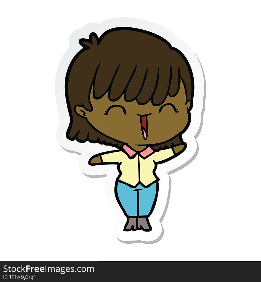 sticker of a cartoon woman