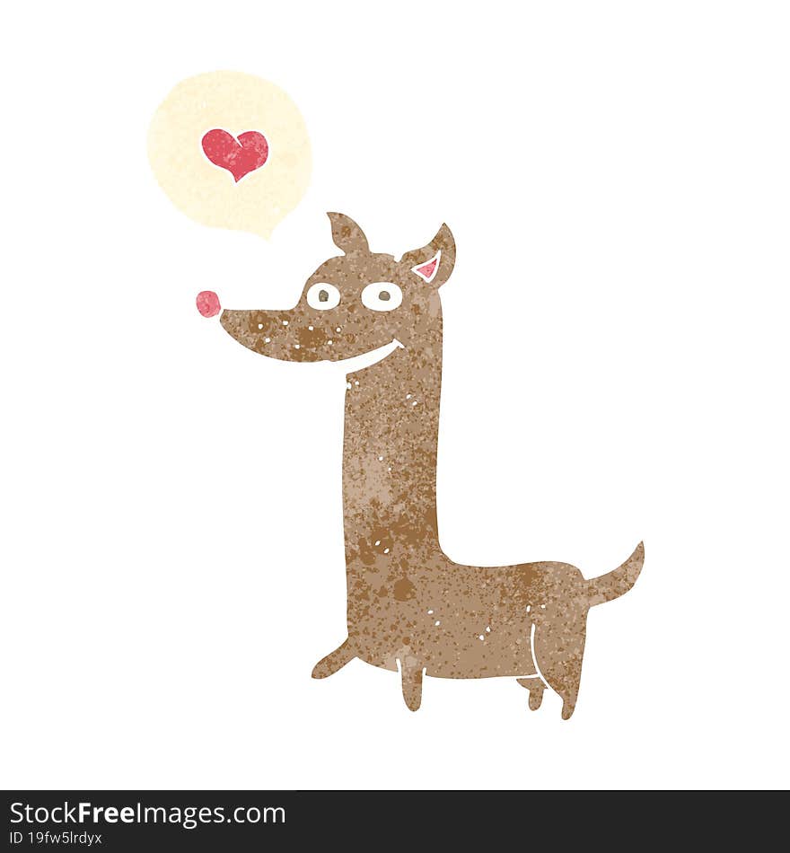 cartoon dog with love heart