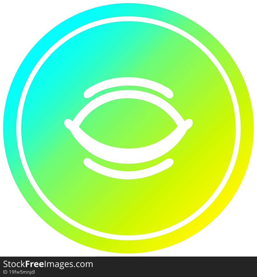 closed eye circular in cold gradient spectrum