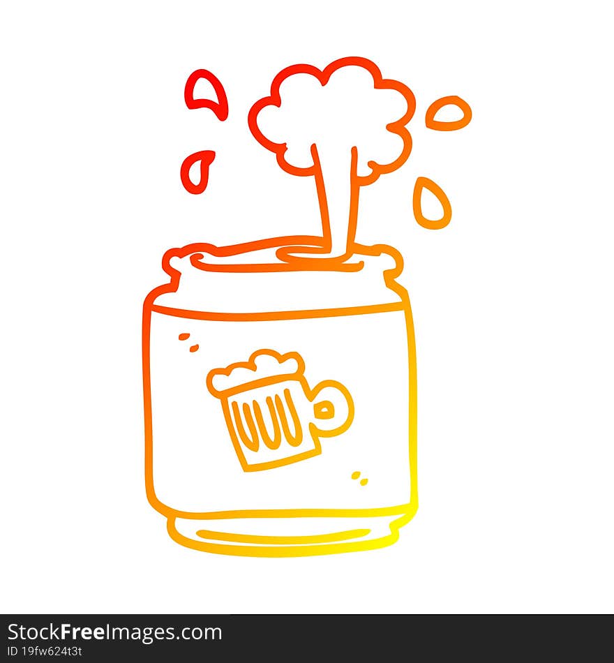 warm gradient line drawing cartoon can of larger