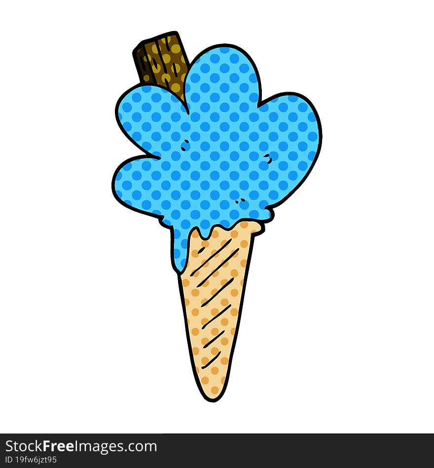 cartoon doodle ice cream cone