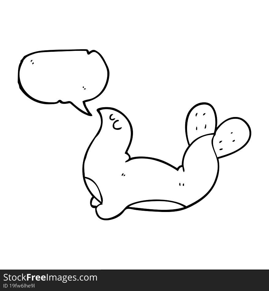 speech bubble cartoon seal