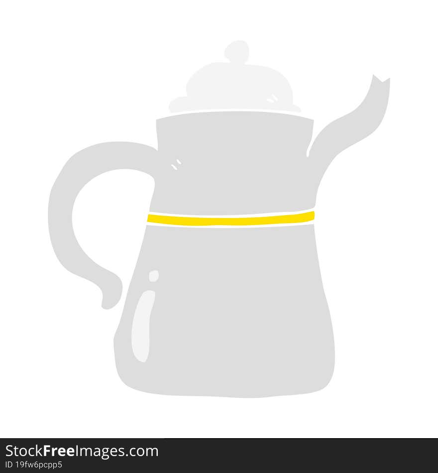 flat color illustration of coffee pot. flat color illustration of coffee pot