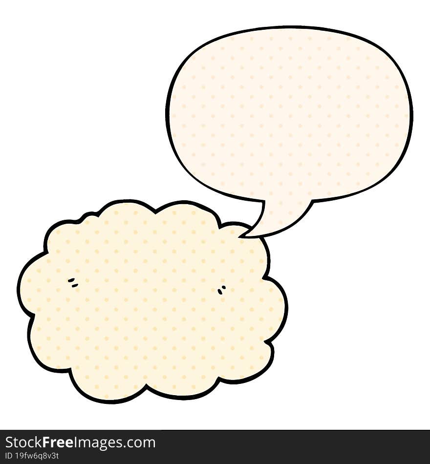 cartoon cloud and speech bubble in comic book style