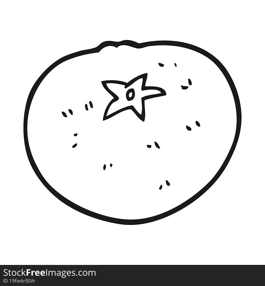 black and white cartoon tomato